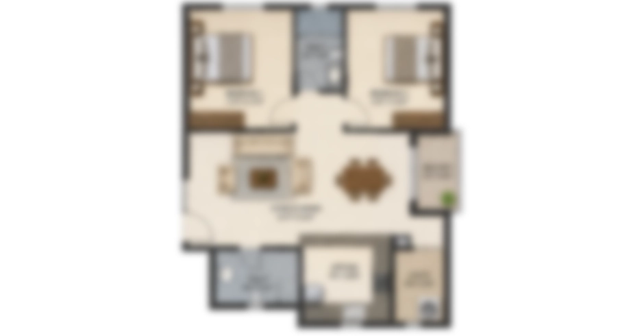 House Of Hiranandani Kolshet 2 BHK Floor Plan