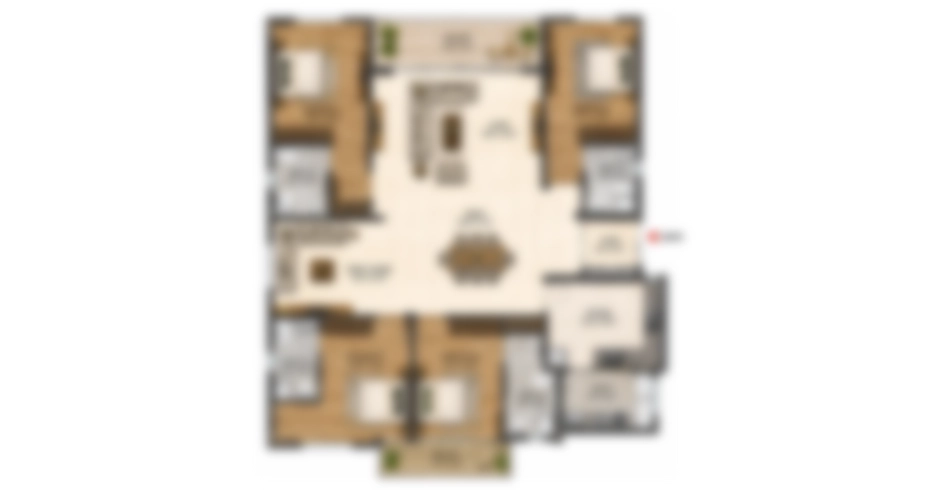House Of Hiranandani Kolshet 4 BHK Floor Plan